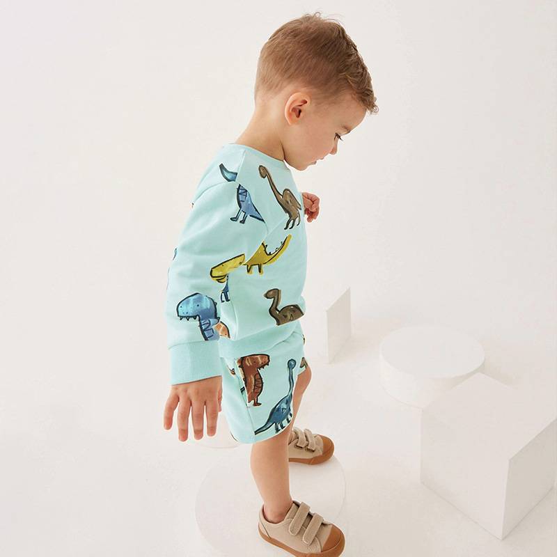 Little maven autumn boy&#039;s sweater suit boy European and American long-sleeved children&#039;s suit cotton shorts suit