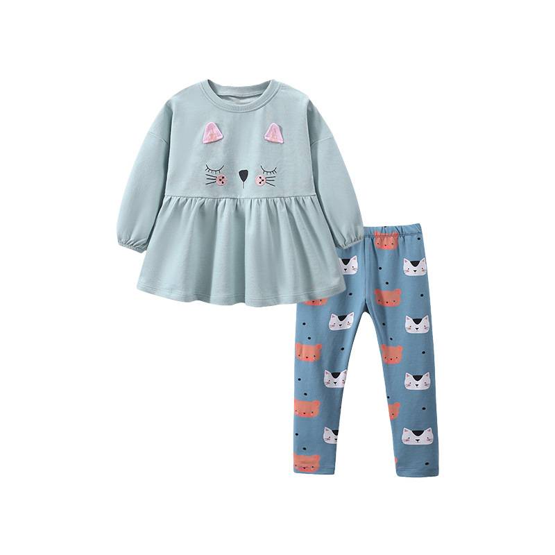 Little maven girls autumn sweater suit children&#039;s long-sleeved cotton suit European and American casual trousers suit