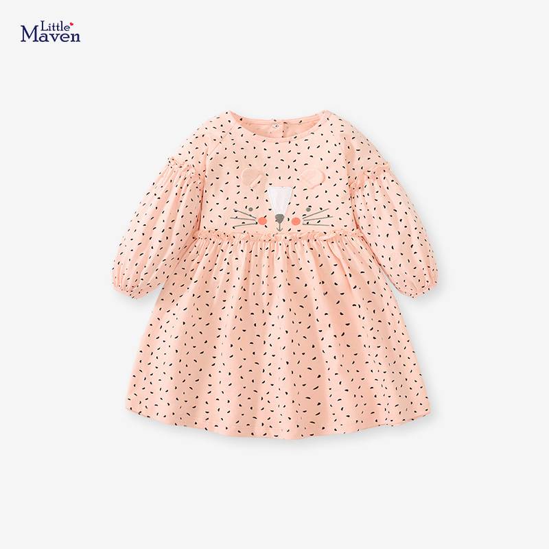 Little maven new European and American girls&#039; dress autumn long-sleeved princess dress cute cotton casual children&#039;s dress