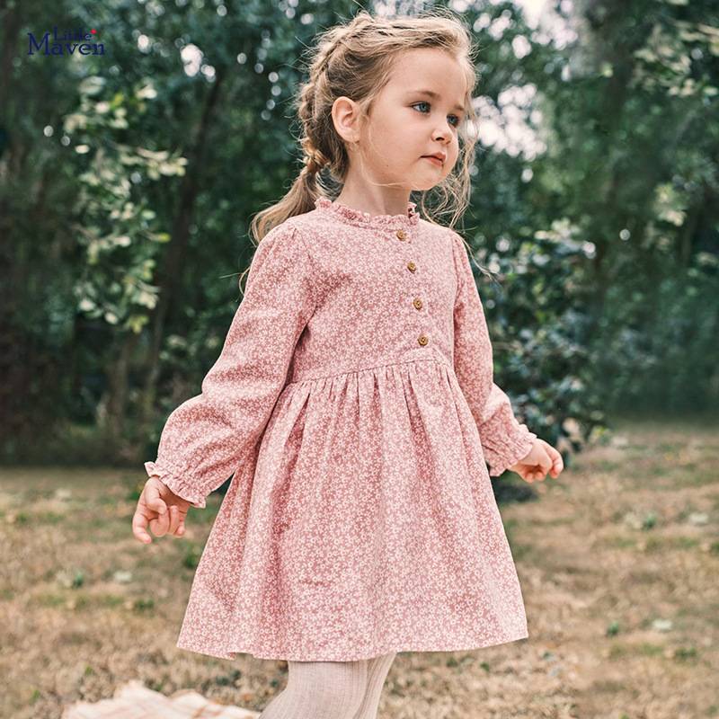 Little maven girl&#039;s dress autumn children&#039;s skirt Europe and the United States new cotton long-sleeved children&#039;s skirt male main dress