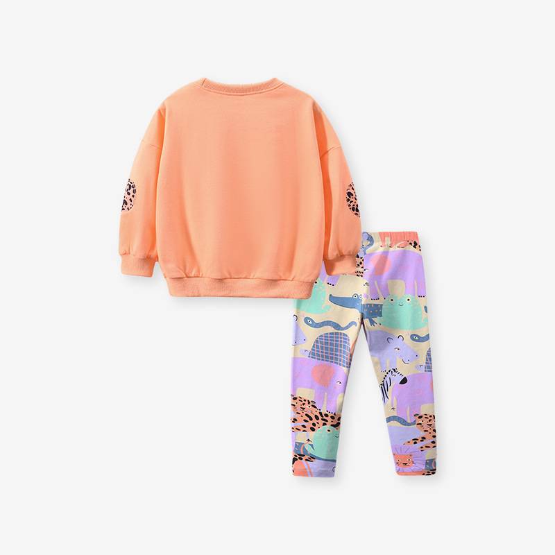 Little maven autumn girls sweater suit children&#039;s long-sleeved cotton suit European and American cute girl pants set