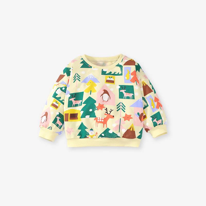 Little maven girls&#039; suit children&#039;s sweater long-sleeved cotton suit autumn European and American cute girl pants suit
