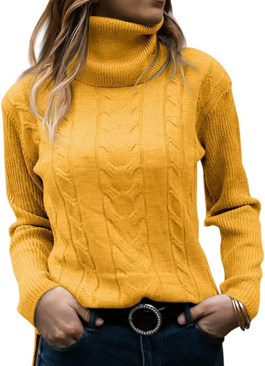 European and American 2023 autumn and winter new foreign trade Amazon solid color turtleneck sweater retro long-sleeved sweater for women