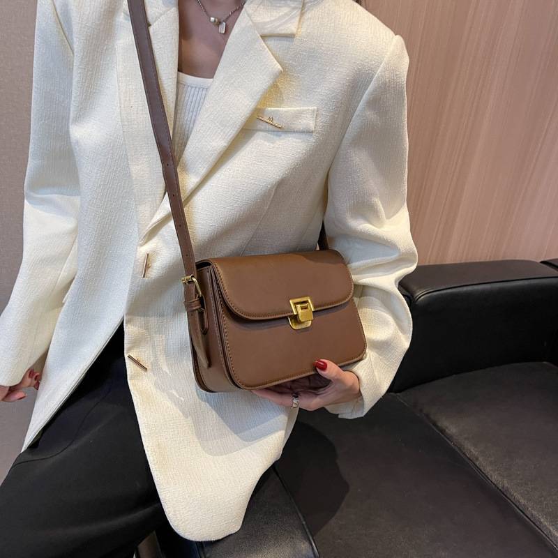 High-end bag women&#039;s 2023 new spring fashion simple retro shoulder bag all-match explosive crossbody small square bag