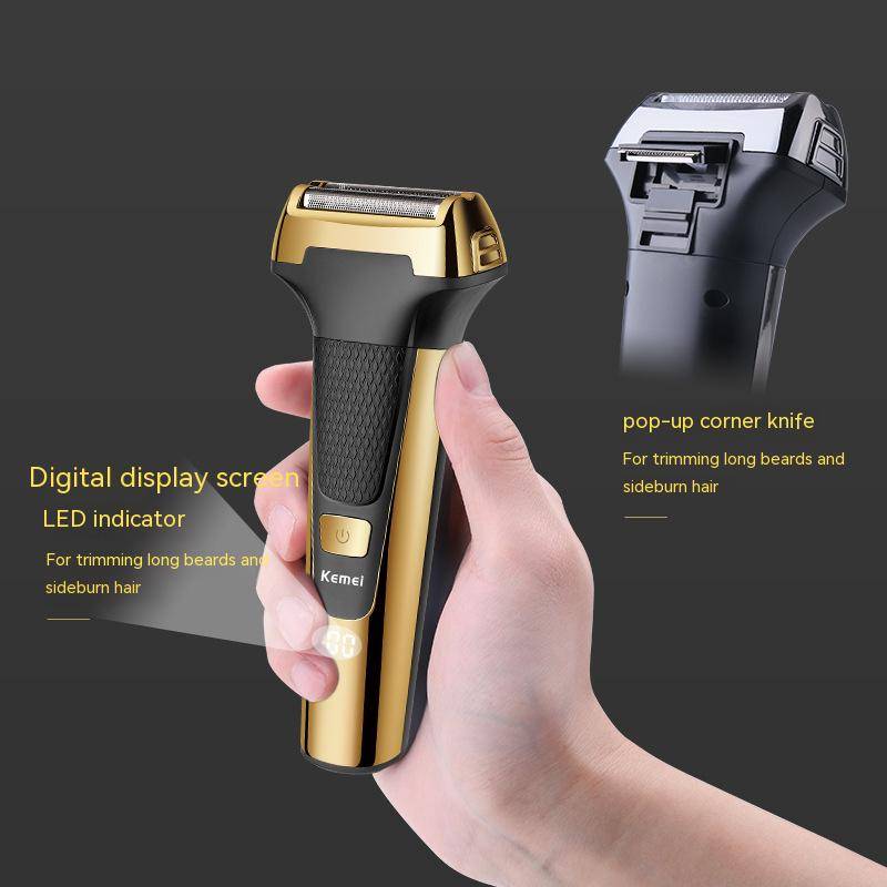 Kemei kemei reciprocating cutter head KM-6551 power display haircut nose hair trimming three-in-one shaver