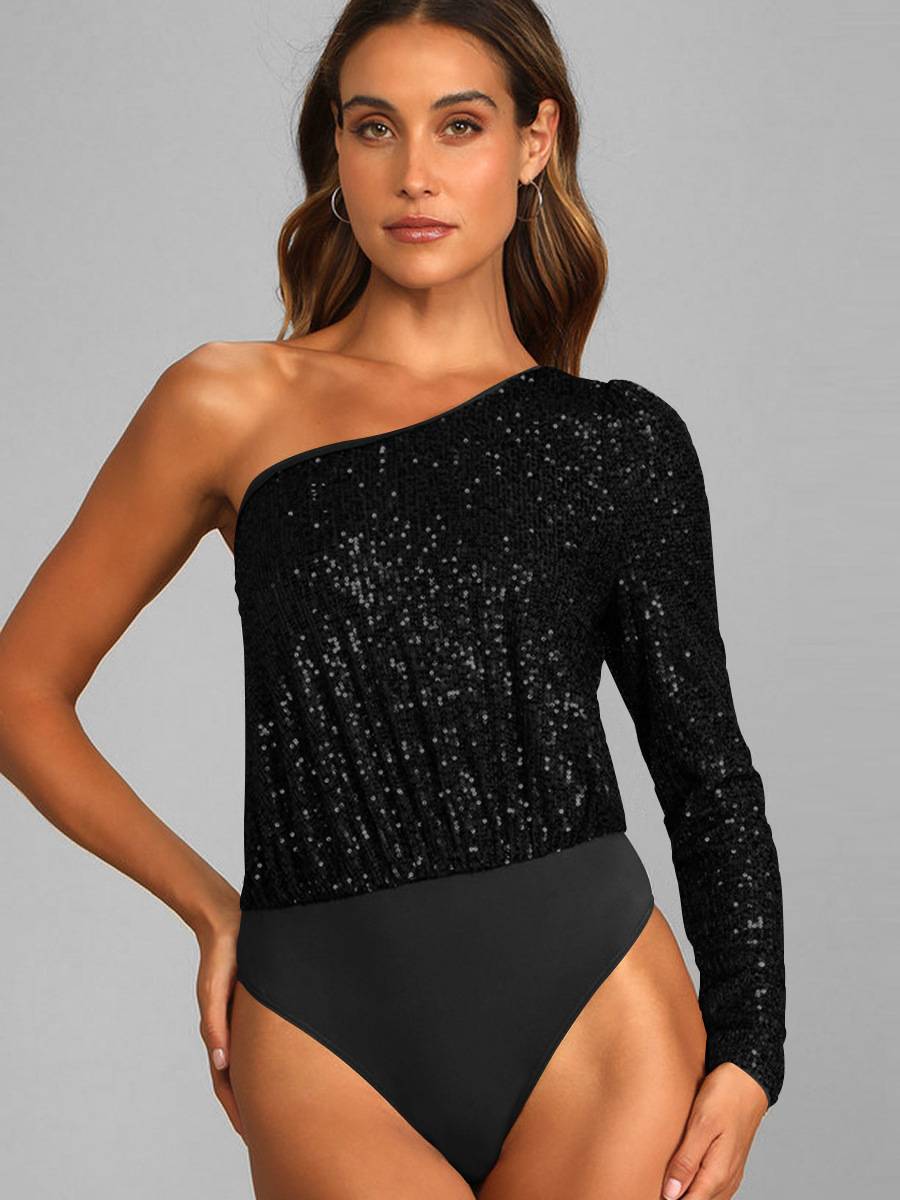 One-shoulder bodysuit