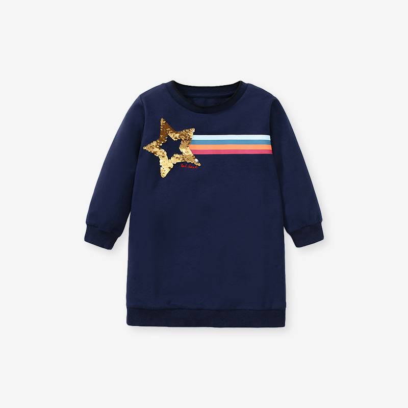 Little maven children&#039;s sweater dress autumn new European and American girls&#039; long-sleeved dress home casual children&#039;s skirt