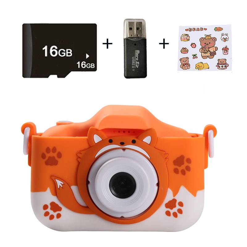 New Fox Children&#039;s Camera Front and Rear Dual Camera High Definition Convenient Cartoon Photography Video Children&#039;s Gift Toys
