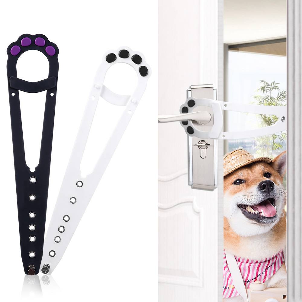 Cat Door Holder Latch Let&#039;s Cats in and Safe Baby Proof Alternative to Keep Dogs Out of Cat Litter Boxes