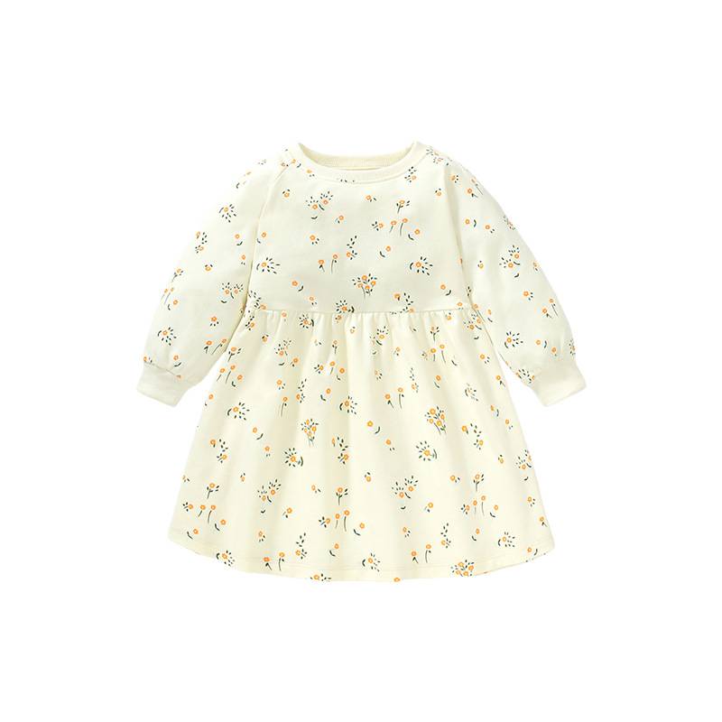 Little maven girl&#039;s dress pure cotton children&#039;s long-sleeved sweater dress European and American autumn children&#039;s dress princess dres