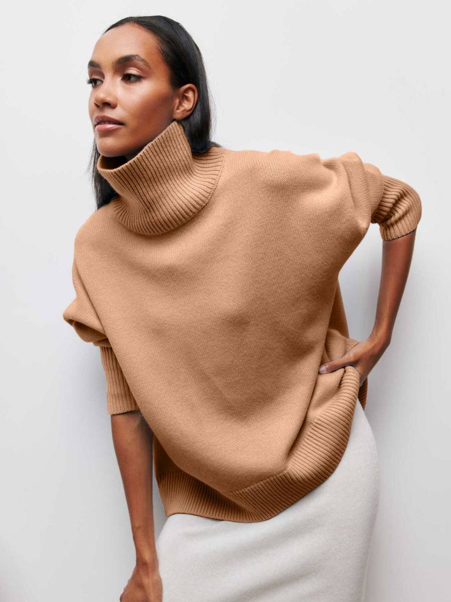women&#039;s new style Amazon popular sweater European and American loose half turtleneck autumn and winter Russian sweater