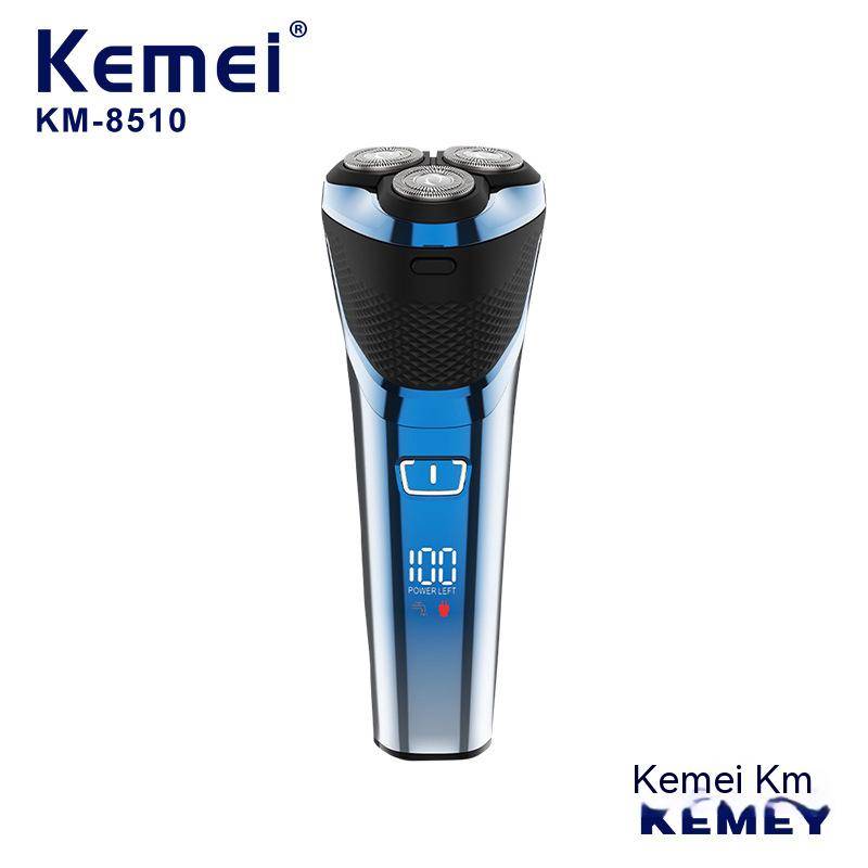 Kemei/KEMEI cross-border new electric razor stainless steel head fast charging LCD digital display men&#039;s razor