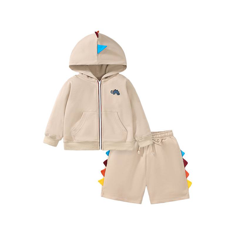 Little maven boy&#039;s sweater suit autumn long-sleeved hooded pullover children&#039;s suit pure cotton two-piece set