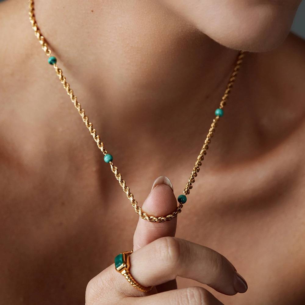 Natural malachite necklace
