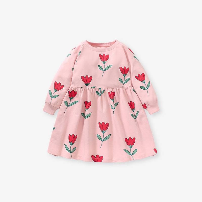 Little maven girls&#039; long-sleeved sweater dress European and American pure cotton children&#039;s dress new cute girl&#039;s children&#039;s dress