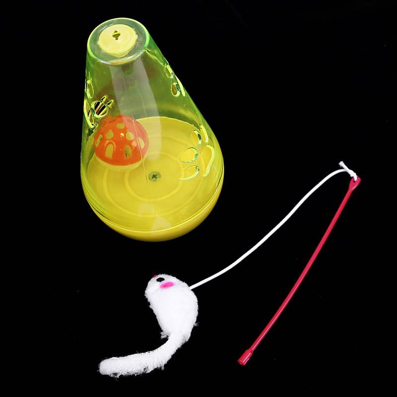 2023 Pet Interactive Toy Small Mouse Cat Teaser Tumbler With Attention Bell &amp; Teasing Stick