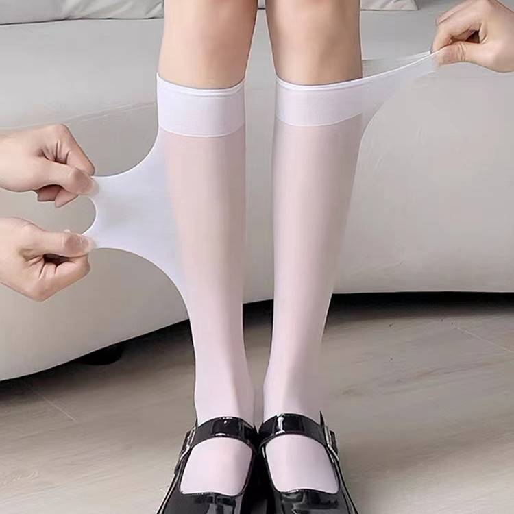 Leg Length Socks Comfortable Breathable Semi-Sheer Solid Socks Women&#039;s Stocking Hosiery