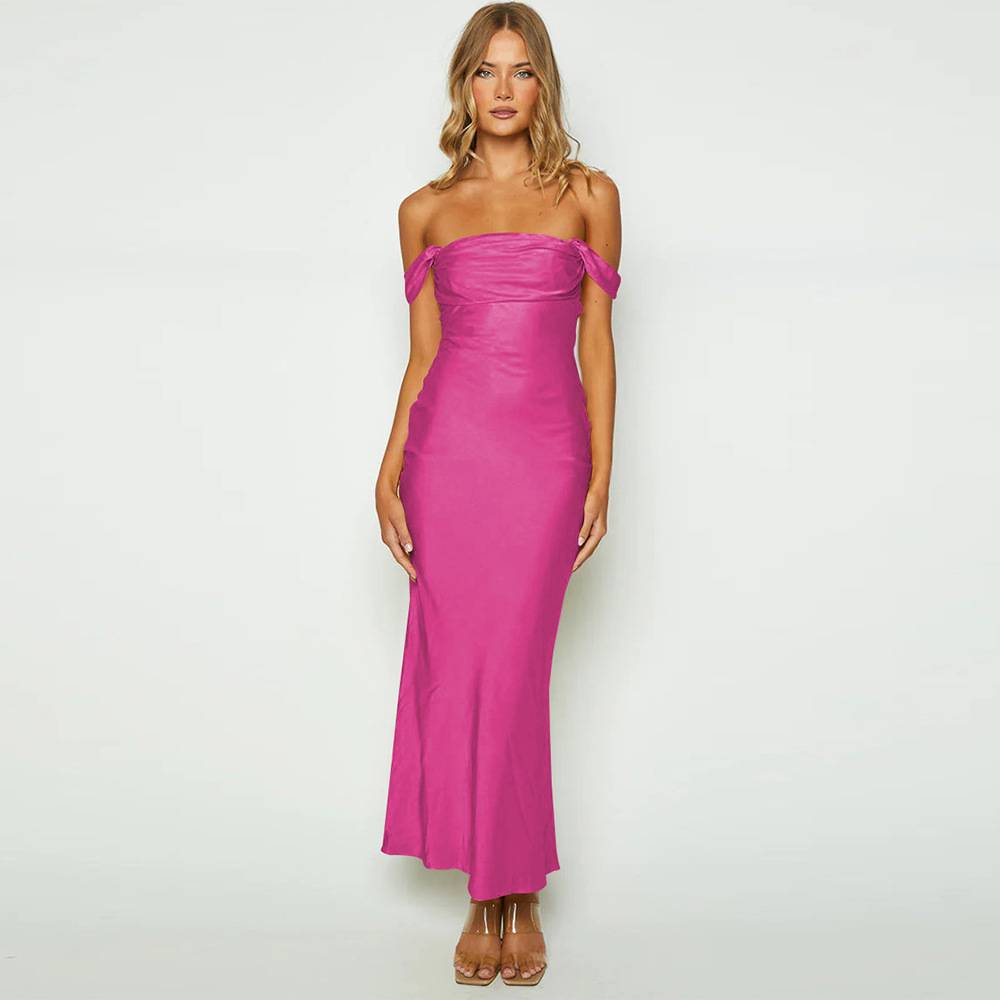 Evening satin dress
