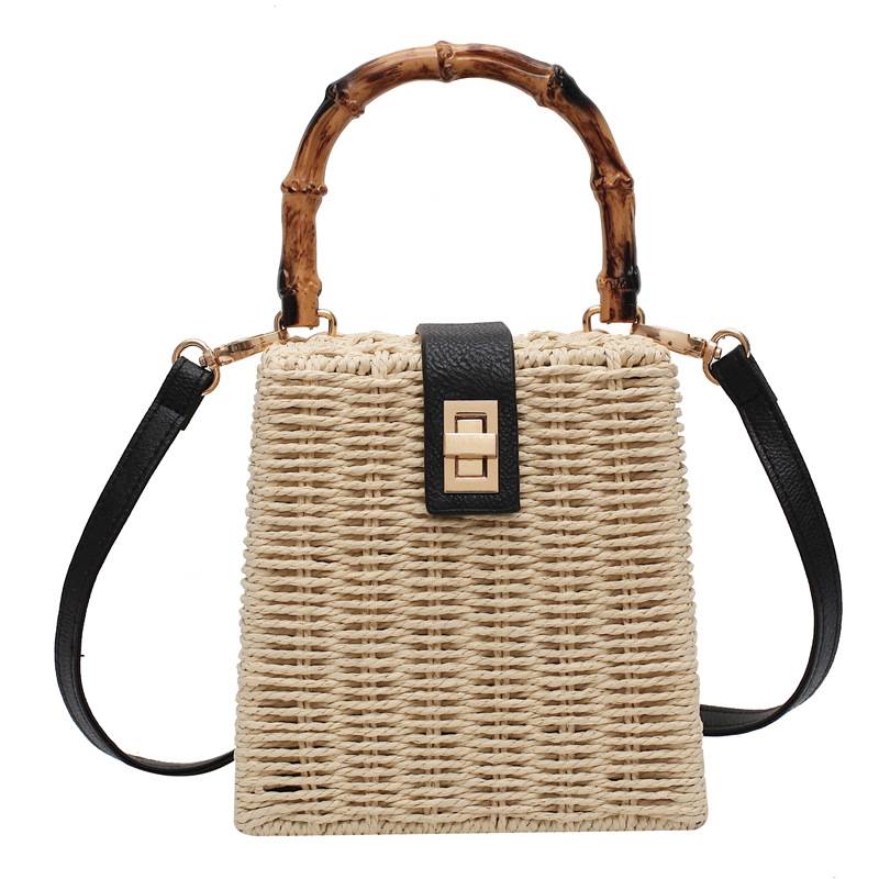 High-grade texture niche bamboo handbag spring 2023 new women&#039;s bag fashion simple woven messenger shoulder bag
