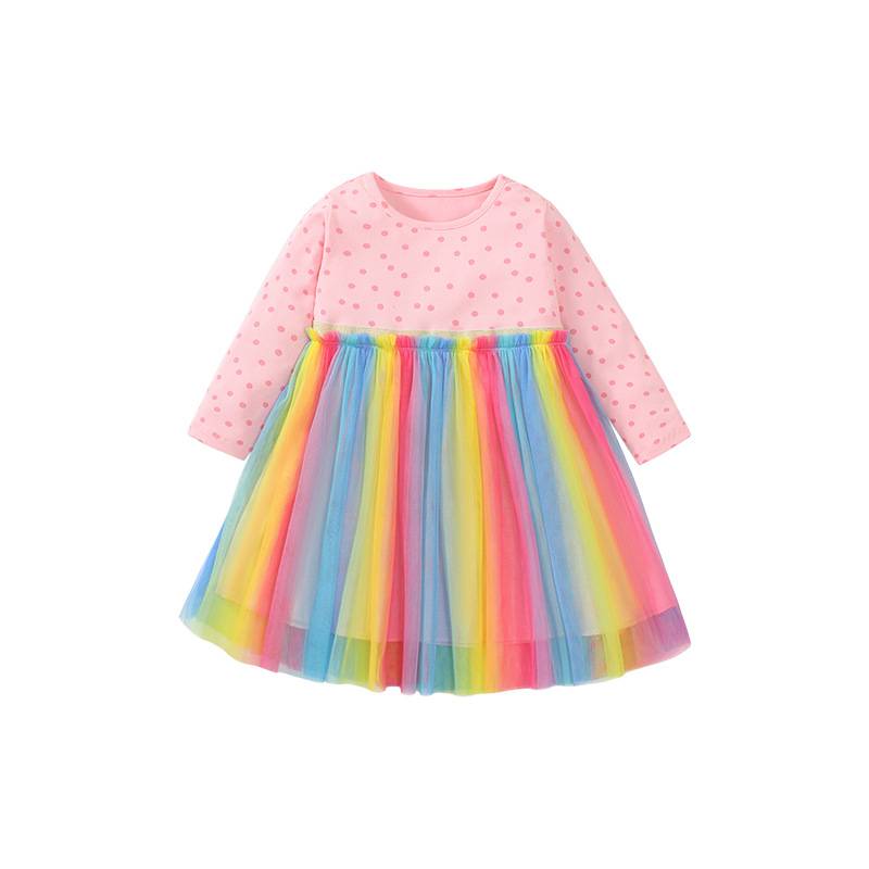 Little maven girls mesh dress European and American autumn children&#039;s long-sleeved princess cross-border children&#039;s dress