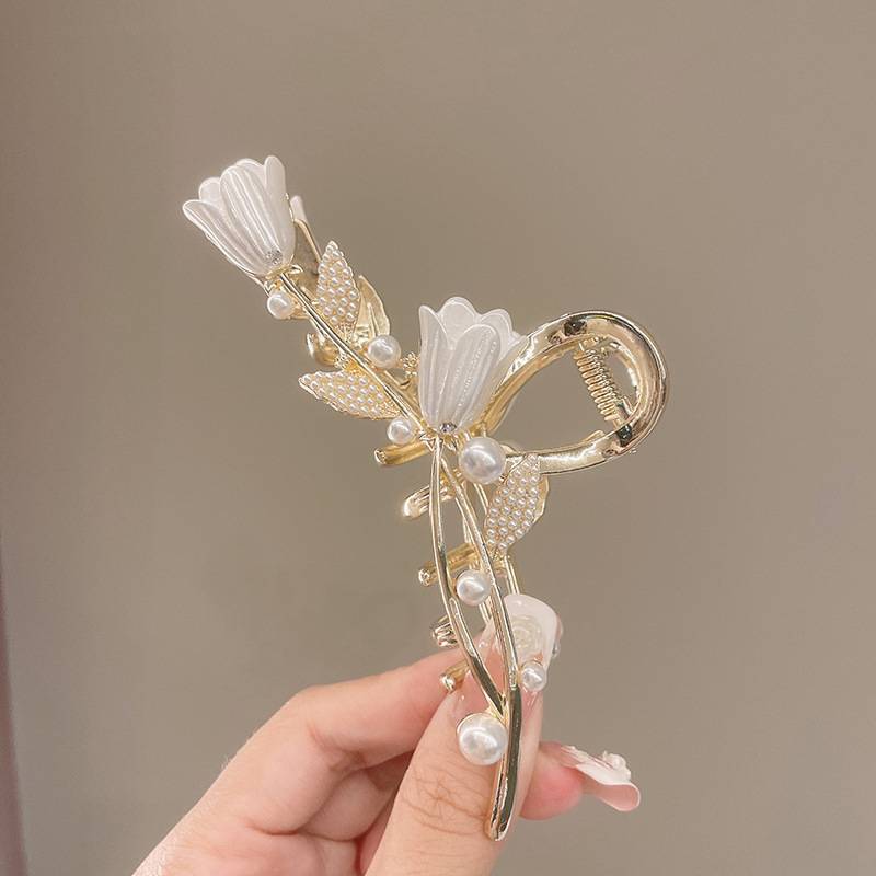 Korean tulip flower clip hair clip women&#039;s back head 2023 new style hair clip hair accessories