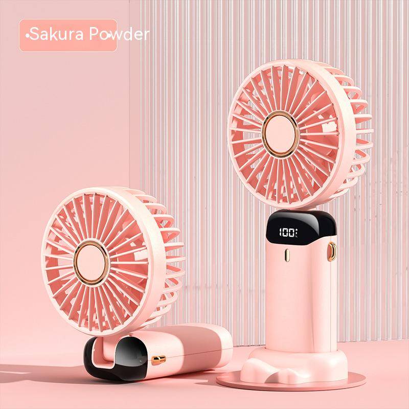 2023 new usb handheld fan mini portable student small fan digital display folding aromatherapy small electric fan
