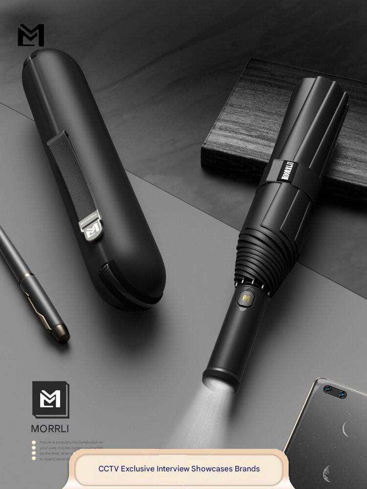MOORRLII Fully Automatic LED Rotating Light Automatic Folding Umbrella, Sturdy, Thickened, Wind-Resistant, Reinforced Automatic Umbrella