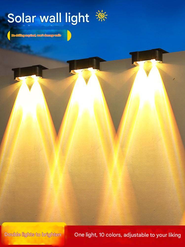 Solar Wall Light Outdoor Courtyard Wall Washer Spotlight, Yard, Garden, and Balcony Ambient Wall Lamp