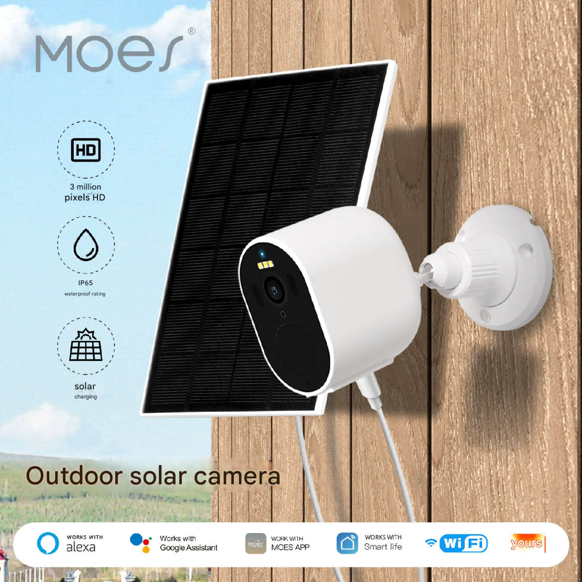 Tuya WiFi Smart Security Infrared Night Vision Sports Solar Camera without memory card