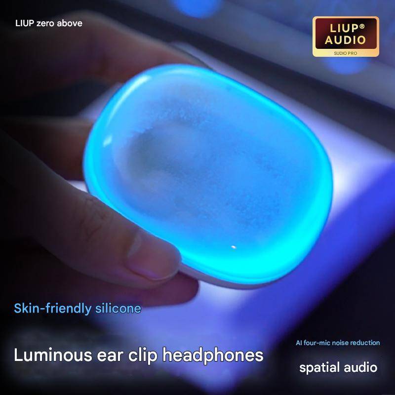 LIUP Zero Luminous Flowing Sand Ear Clip Bluetooth Headphones Open Wireless Air Bone Conduction Non-In-Ear Sports Running