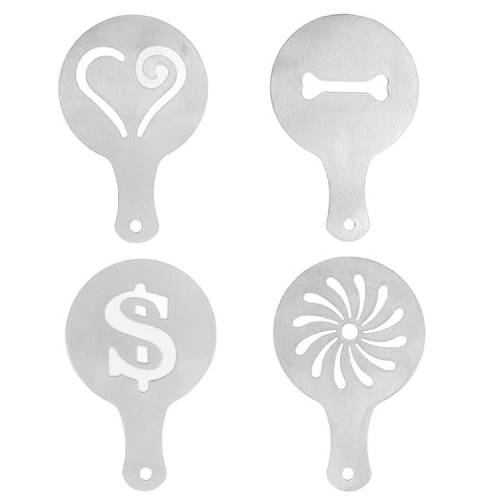 4 in 1 Cappuccino Mold / Fancy Coffee Mold / Coffee Mold (Silver)