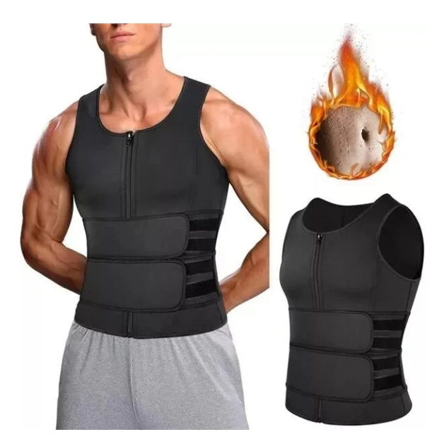 Men Body Shaper Sauna Vest Waist Trainer Double Belt