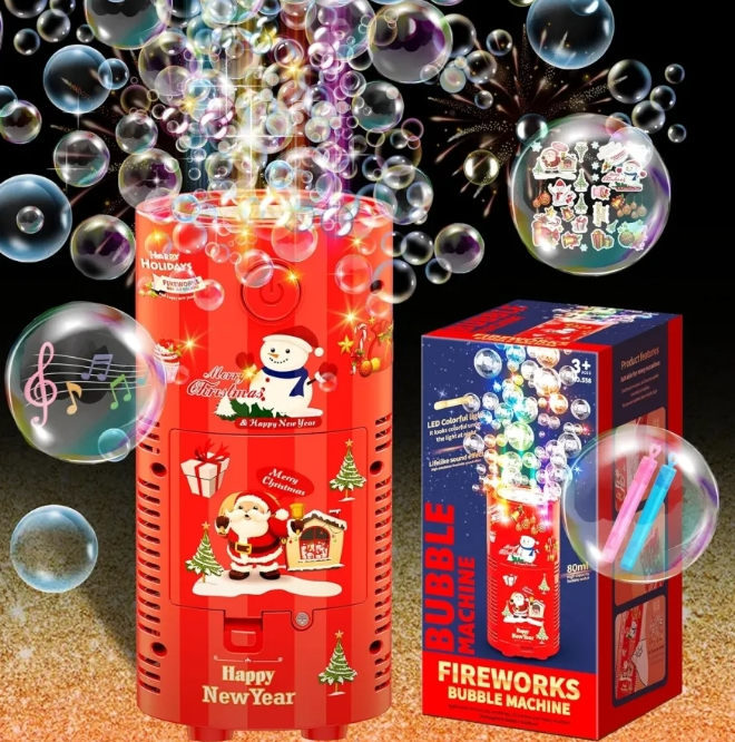 New Year&#039;s Fireworks Bubble Machine with Firecracker Sound Effects, Lights and Wedding Flowers