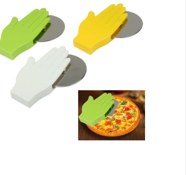 Fashion Palm Shape Stainless Steel Blade Pizza Cake Cutting Device (Random Color Delivery)