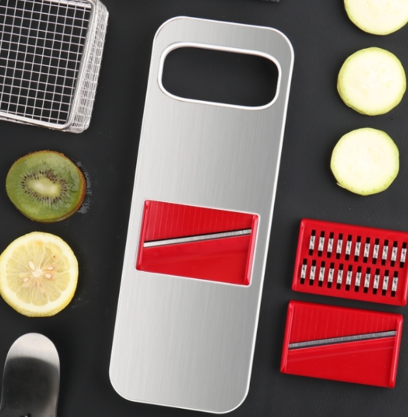 C321 Multifunctional Household Kitchen Stainless Steel Vegetables Cutter Potato Grater (Silver)