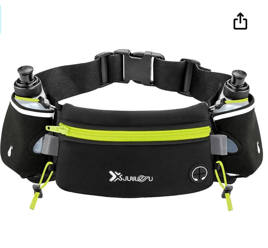 Number-one Cinto de corrida com garrafas de água (2 x 175 ml), cinto de hidratação à prova d&#039;água, bolsa de cintura para iPhone ajustável, bolsa