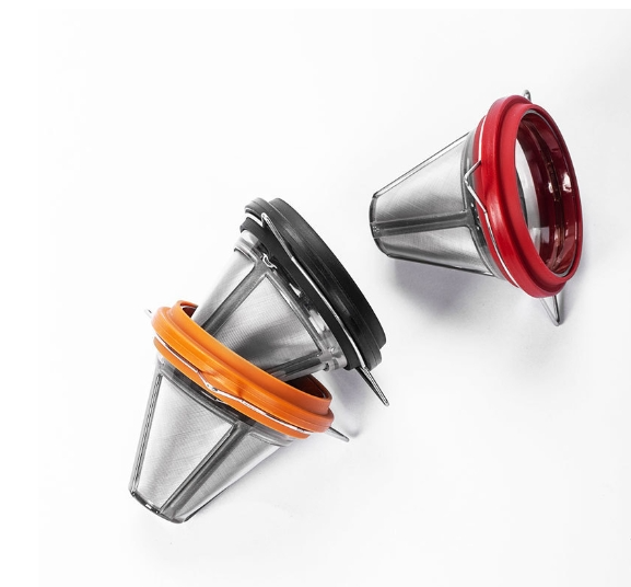 Stainless Steel Cone Shaped Pour Over Coffee Dripper with Double Layered Filter
