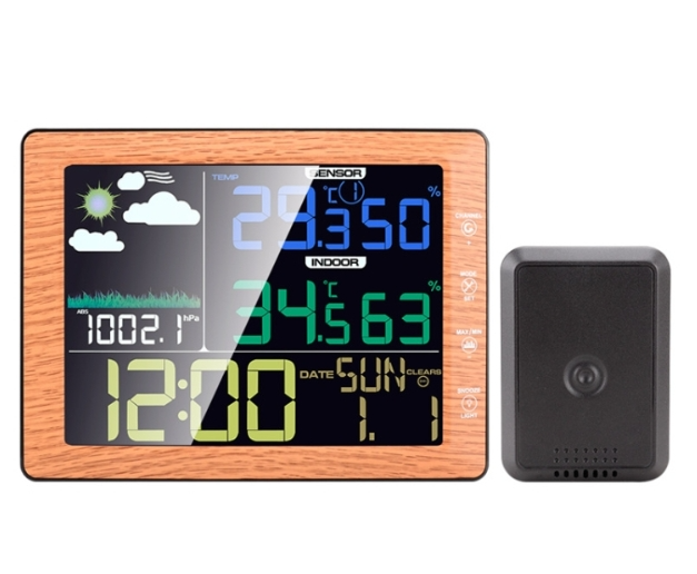 Multifunctional Wireless Colorful Screen Weather Clock Indoor And Outdoor Thermohygrometer