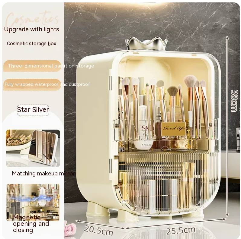 Cosmetic Storage Box Desktop Dustproof Dresser Skincare Lipstick Shelf Transparent Acrylic Organising Box Cabinet
