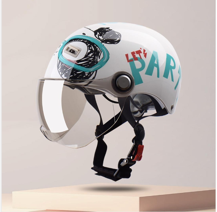 youpin Yema Summer Lightweight 3C Certified Children&#039;s Helmet One Size  (Long Lens + Short Coffee Lens)