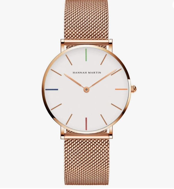 Relógio feminino analógico de quartzo ouro rosa pulseira de malha de aço inoxidável feminino relógio de pulso à prova d&#039;água