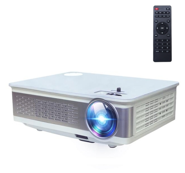 A76 5.8 inch Single LCD Display Panel 1280x768P Smart Projector with Remote Control, Android 6.0, Support AV / VGA / HDMI / USBX2 / SD Card /Audio