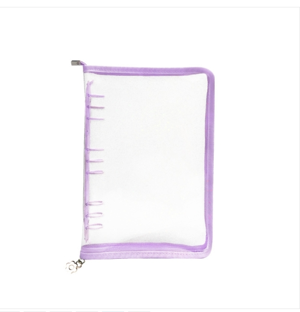 B5 9-hole organizer flipbook collage stargazer transparent zipper book handbook cover without inner pages