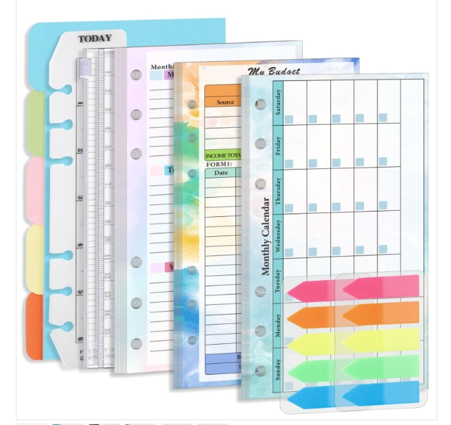 6-hole A6  budget notebook flipbook refills handbook inserts notepad inserts