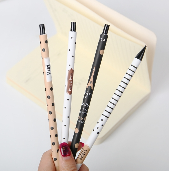 4pcs for sale 0.5mm Cute Plastic Mechanical Pencil Polka Dot Automatic Pencil Children&#039;s Stationery