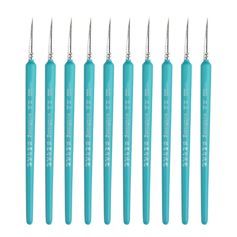 10 PCS 000 WeiZhuang Hook Line Pen Painting Hand-painted Watercolor Wolf Mint Hook Line Pen Painting Stroke Thin Line Brush