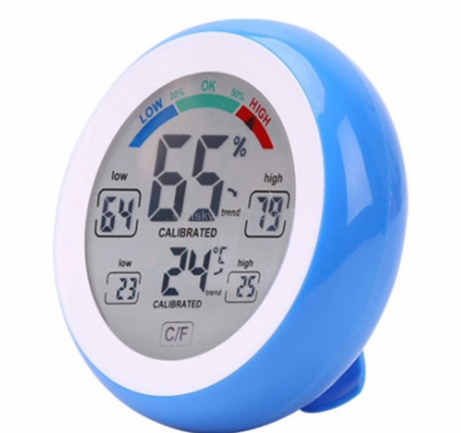 TS-S93 Multi-function digital thermometer hygrometer thermometer hygrometer wall Celsius C / Fahrenheit F trend display (blue)