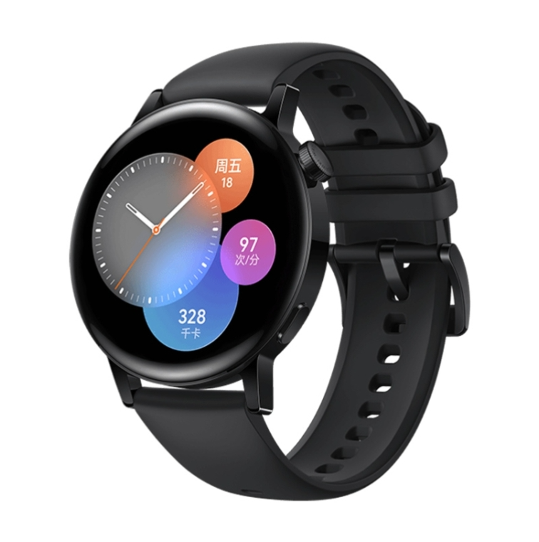 HUAWEI WATCH GT 3 Smart Watch 42mm Black Rubber Wristband, 1.32 inch AMOLED Screen(CN Version)