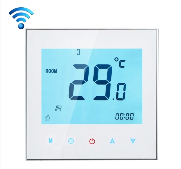 BHT-1000-GA-WIFI 3A Water Heating Touch Screen LCD Screen Thermostat WiFi Control with Time Display (Color: White)
