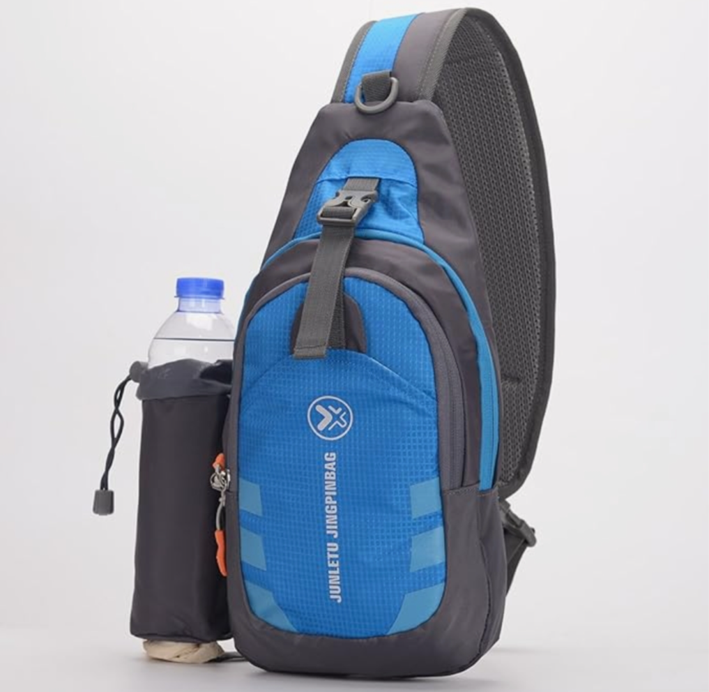 Waterproof One Strap Backpack Shoulder Bag with Removable Water Bottle Holder